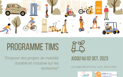 Mob’In France & le CLER-Réseau pour la transition énergétique : “Programme TIMS : Financer des projets de mobilité durable et inclusive sur les territoires”