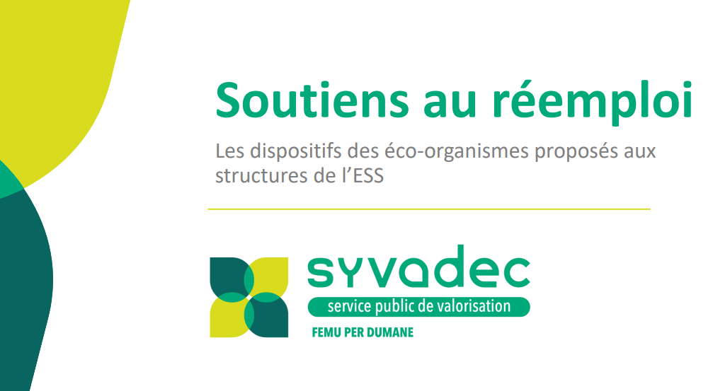 Syvadec : Document de synthèse présentant les différentes aides proposées par les éco-organismes pour soutenir le réemploi à destination des structures de l’ESS