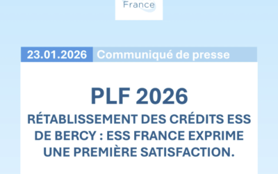 PLF 2026 ⸱ Rétablissement des crédits ESS de Bercy : ESS France exprime une première satisfaction.