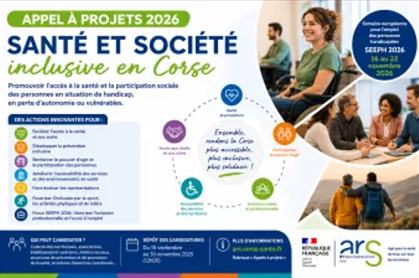 ARS de Corse – Appel à projet “Santé et Société inclusive” | Date de clôture : 10 septembre 2026